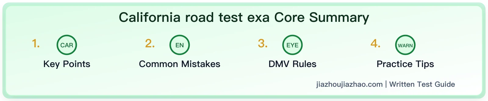 California Road Test Examiner Commands: English Phrases to Know