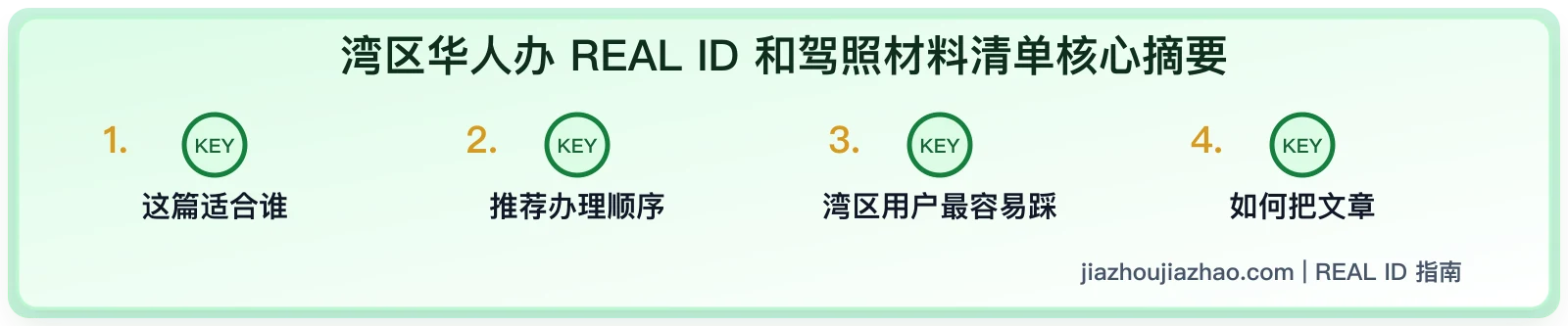 湾区华人办 REAL ID 和驾照材料清单