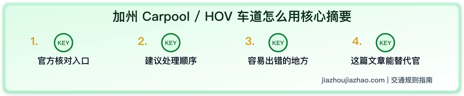 加州 Carpool / HOV 车道怎么用:标志、人数和贴纸核对