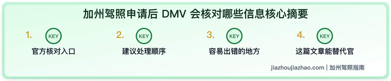 加州驾照申请后 DMV 会核对哪些信息