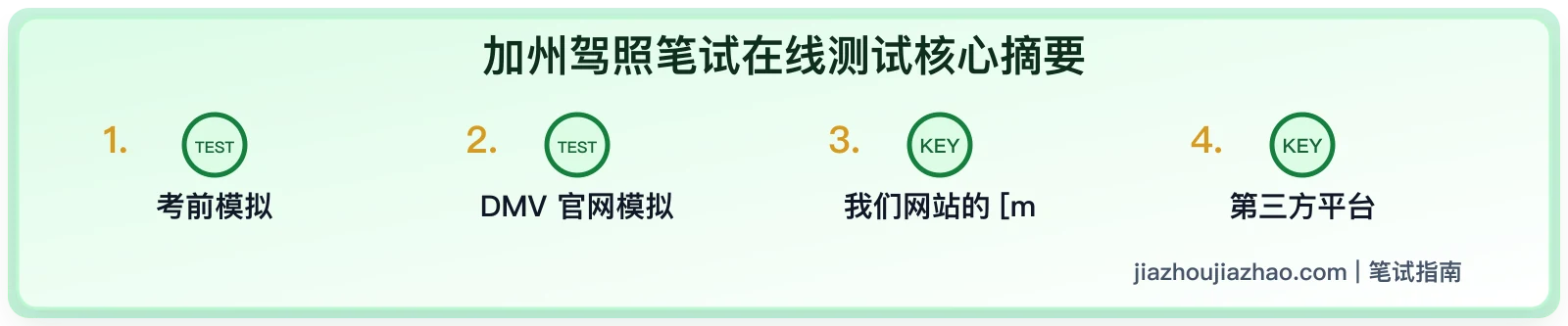 加州驾照笔试在线测试怎么用:分类练习、错题和模拟考试