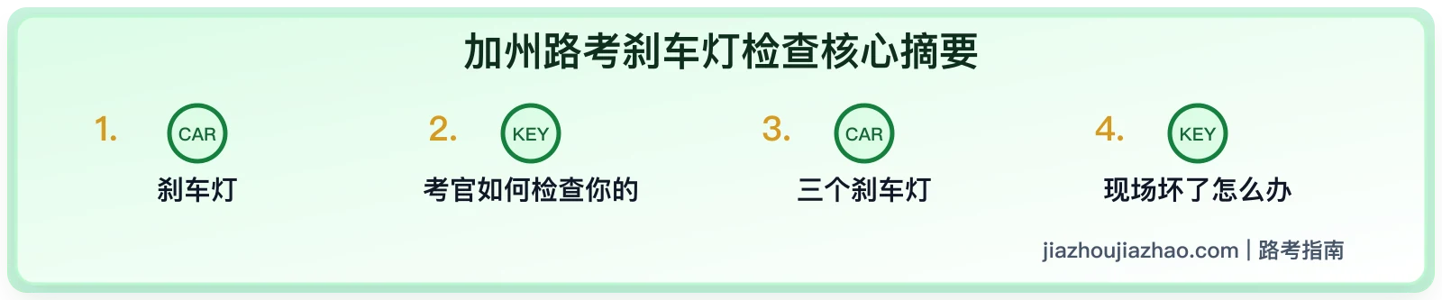 加州路考刹车灯检查:Brake Lights 不亮会怎样