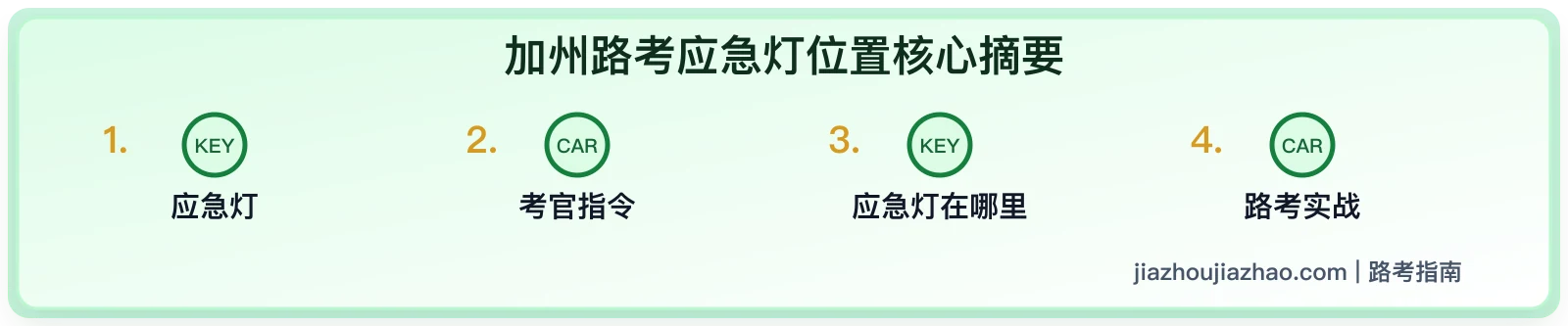 加州路考应急灯位置:Hazard Lights / Emergency Flasher