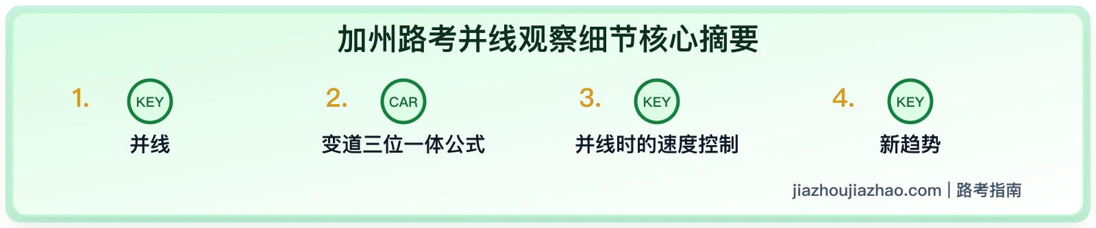 加州路考并线和变道:观察、打灯、回头和速度控制
