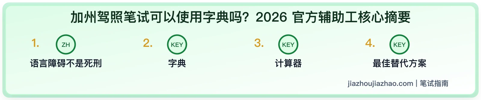 加州驾照笔试能用字典或计算器吗?考场规则说明