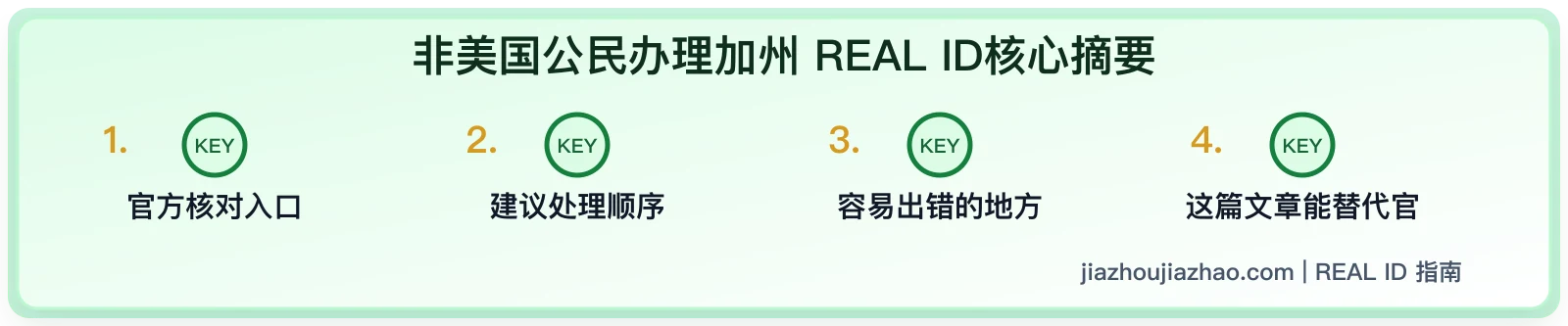 非美国公民办理加州 REAL ID:身份文件和材料核对思路