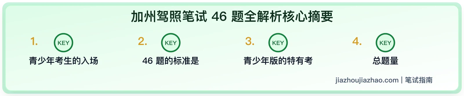 加州驾照笔试 46 题青少年版:18 岁以下怎么准备