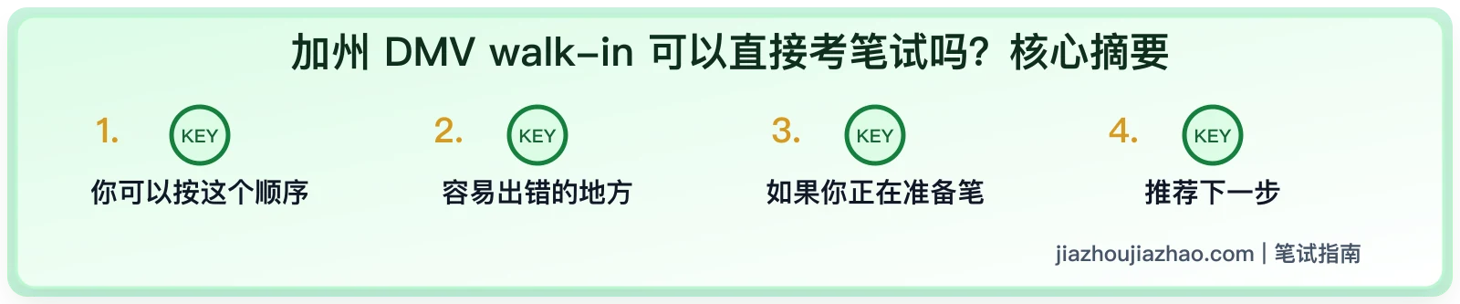 加州 DMV walk-in 可以直接考笔试吗?