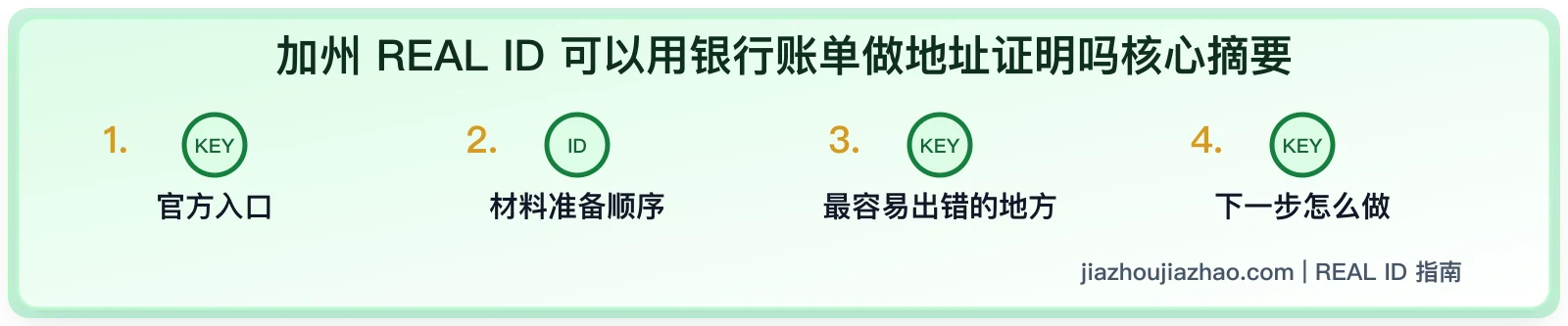 加州 REAL ID 可以用银行账单做地址证明吗?材料要求说明