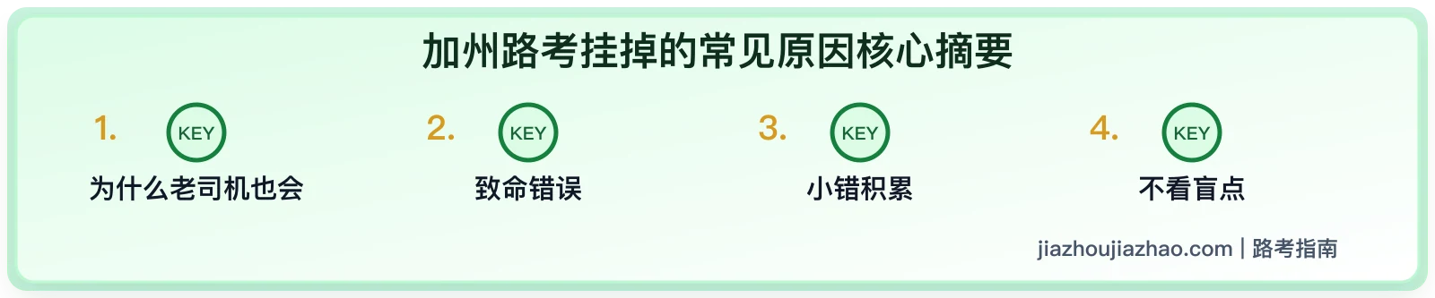 加州路考挂科常见原因:Critical Error 和扣分点