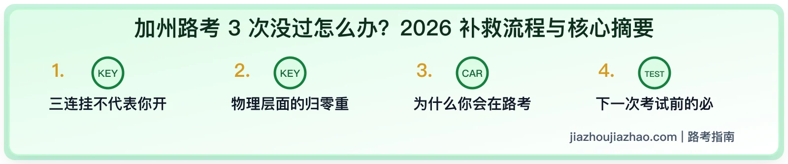 加州路考 3 次没过怎么办?重新申请和复盘计划