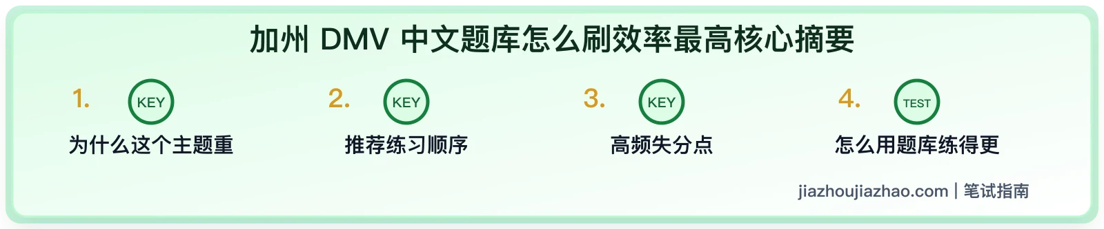 加州 DMV 中文题库怎么刷?752 题高效复习顺序